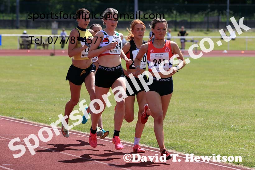Senior Womens 1500 metres, 2024 Northern Senior and Under-20s Track and Field Champs, Middlesbrough.  Photo: David T. Hewitson/Sports for All Pics